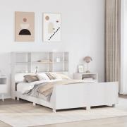 vidaXL Sängram utan madrass vit 140x200 cm massiv furu