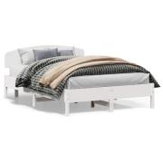 vidaXL Sängram utan madrass vit 150x200 cm massiv furu