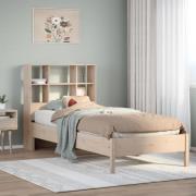 vidaXL Säng med bokhylla utan madrass 75x190cm massiv furu