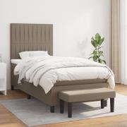 vidaXL Ramsäng med madrass taupe 90x190 cm tyg