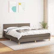 vidaXL Ramsäng med madrass taupe 180x200 cm tyg