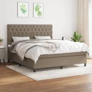 vidaXL Ramsäng med madrass taupe 160x200 cm tyg
