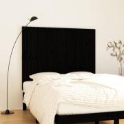 vidaXL Väggmonterad huvudgavel svart 140x3x110 cm massiv furu