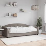 vidaXL Dagbädd med madrass taupe 100x200 cm tyg