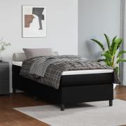 vidaXL Ramsäng med madrass svart 100x200 cm konstläder
