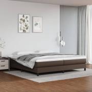 vidaXL Ramsäng med madrass brun 200x200 cm konstläder
