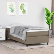 vidaXL Ramsäng med madrass taupe 90x190 cm tyg
