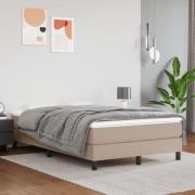 vidaXL Ramsäng med bäddmadrass cappuccino 120x200 cm konstläder