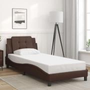 vidaXL Bed Frame without Mattress "Zadar" Brown 90x190 cm Faux Leather