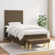 vidaXL Ramsäng med madrass mörkbrun 100x200 cm tyg