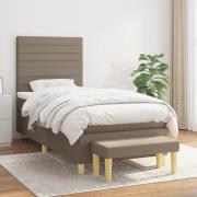 vidaXL Ramsäng med madrass taupe 90x200 cm tyg