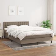 vidaXL Ramsäng med madrass taupe 140x200 cm tyg