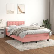 vidaXL Ramsäng med madrass rosa 120x200 cm sammet