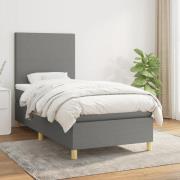 vidaXL Ramsäng med madrass mörkgrå 80x200 cm tyg