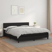 vidaXL Ramsäng med madrass svart 180x200 cm konstläder