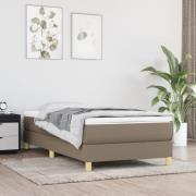 vidaXL Ramsäng med madrass taupe 90x200 cm tyg
