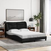 vidaXL Sängram utan madrass svart 140x190 cm tyg