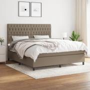 vidaXL Ramsäng med madrass taupe 180x200 cm tyg