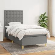 vidaXL Ramsäng med madrass mörkgrå 100x200 cm tyg