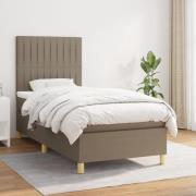 vidaXL Ramsäng med madrass taupe 90x190 cm tyg