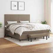 vidaXL Ramsäng med madrass taupe 180x200 cm tyg