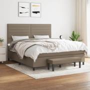 vidaXL Ramsäng med madrass taupe 160x200 cm tyg