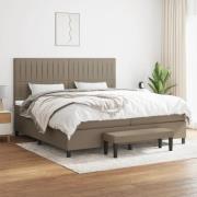 vidaXL Ramsäng med madrass taupe 200x200 cm tyg