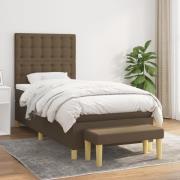 vidaXL Ramsäng med madrass mörkbrun 80x200 cm tyg