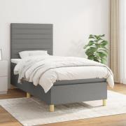 vidaXL Ramsäng med madrass mörkgrå 100x200 cm tyg