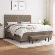 vidaXL Ramsäng med madrass taupe 180x200 cm tyg