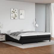 vidaXL Ramsäng med madrass svart 200x200 cm konstläder
