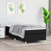 vidaXL Ramsäng med madrass svart 90x190 cm tyg
