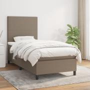 vidaXL Ramsäng med madrass taupe 90x200 cm tyg