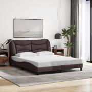 vidaXL Sängram utan madrass mörkbrun 160x200 cm tyg