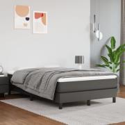 vidaXL Ramsäng med madrass grå 120x200 cm konstläder