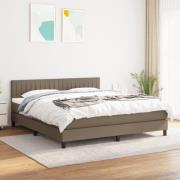 vidaXL Ramsäng med madrass taupe 180x200 cm tyg