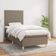 vidaXL Ramsäng med madrass taupe 90x190 cm tyg