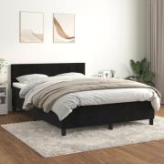 vidaXL Ramsäng med madrass svart 140x190 cm sammet