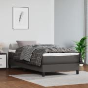 vidaXL Ramsäng med madrass grå 100x200 cm konstläder