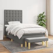 vidaXL Ramsäng med madrass mörkgrå 80x200 cm tyg