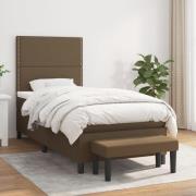 vidaXL Ramsäng med madrass mörkbrun 100x200 cm tyg