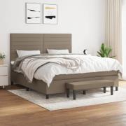 vidaXL Ramsäng med madrass taupe 180x200 cm tyg