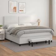 vidaXL Ramsäng med madrass vit 180x200 cm konstläder