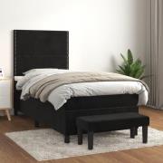 vidaXL Ramsäng med madrass svart 90x200 cm sammet