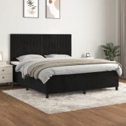 vidaXL Ramsäng med madrass svart 180x200 cm sammet