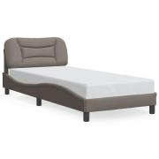 vidaXL Sängram utan madrass Taupe 90x190 cm tyg
