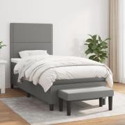 vidaXL Ramsäng med madrass mörkgrå 100x200 cm tyg