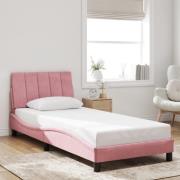 vidaXL Sängram med huvudgavel rosa 80x200 cm sammet
