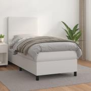 vidaXL Ramsäng med madrass vit 80x200 cm konstläder