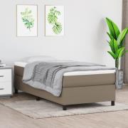 vidaXL Ramsäng med madrass taupe 90x200 cm tyg